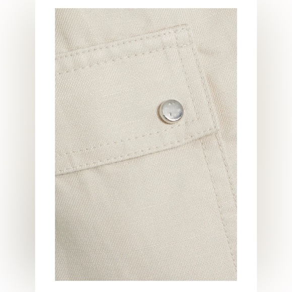 Jonathan Simkhai Belted Cutout Twill Playsuit Cream Linen Women’s Size 2 NWT - Picture 5 of 14